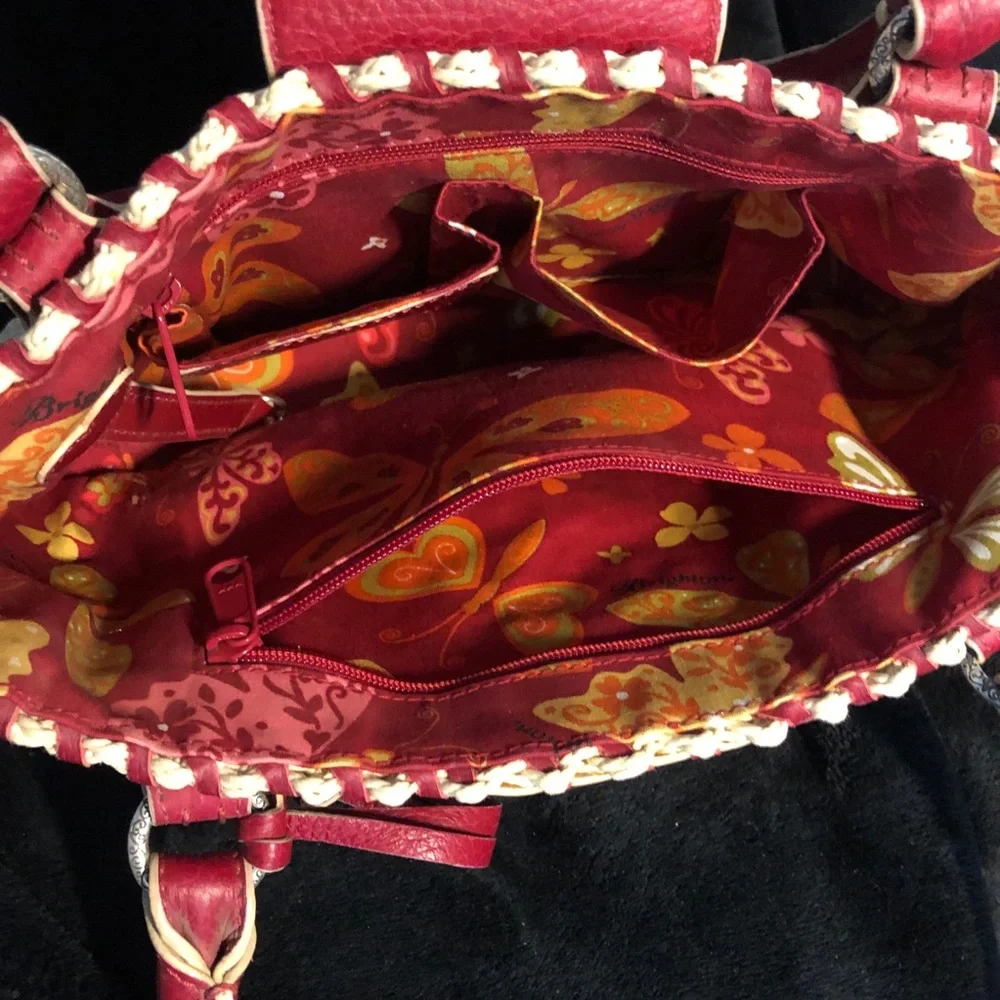 Brighton Red and Tan Woven Straw Bag - Picture 7 of 11
